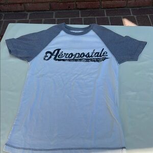 Aeropostale Gray and White Short Sleeve Tees